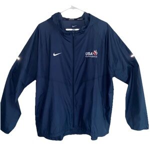 Nike Running x USA Gymnastics Full Zip Hooded Lightweight Jacket Men’s Blue XL